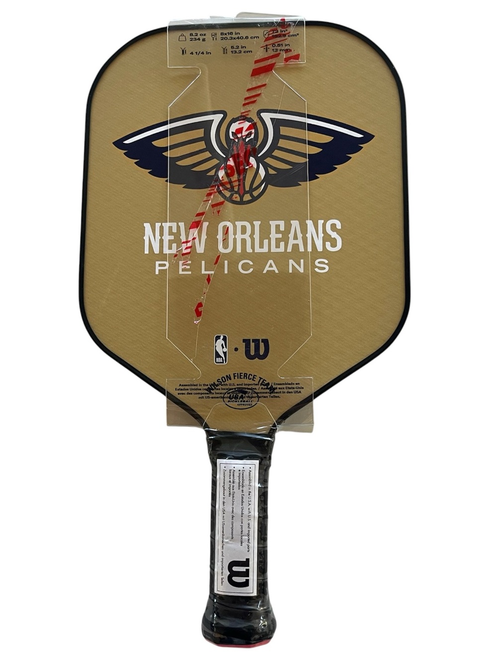 Wilson NBA Collection New Orleans Pelicans Pickleball Paddle Fierce Team NWT